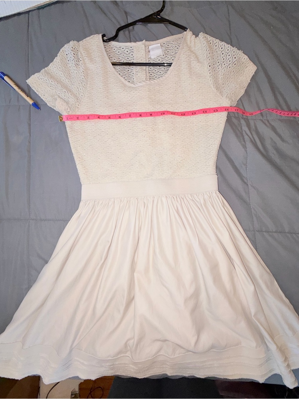 Cooperative Cream Lace Fit & Flare Skater Dress Women’s Medium - Picture 3 of 6